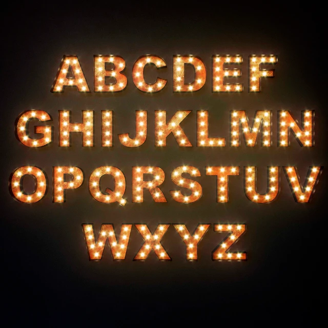 Lighted Metal sign. Set 12. Alphabet — Descargar