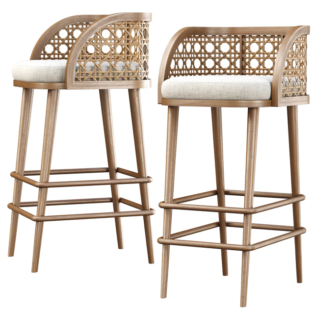 Rimma rattan bar stool DS67 / Wooden bar stool — Descargar