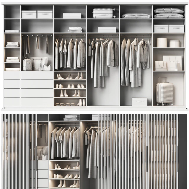 Basic wardrobe made of cabinet furniture with doors — Descargar