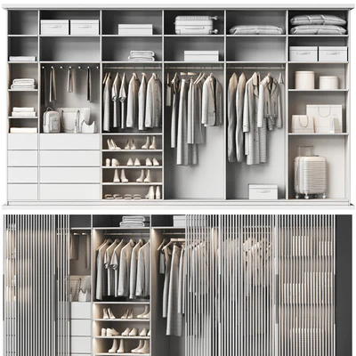 Basic wardrobe made of cabinet furniture with doors — Ver 4
