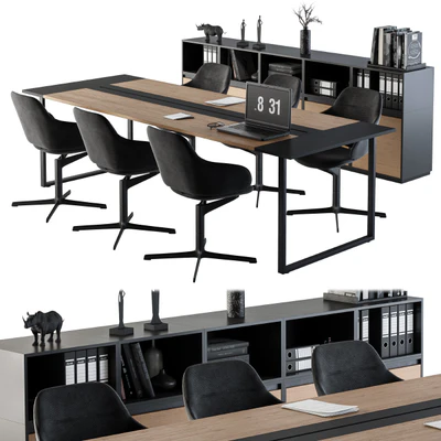 Meeting Table with office chair 06 — View 1