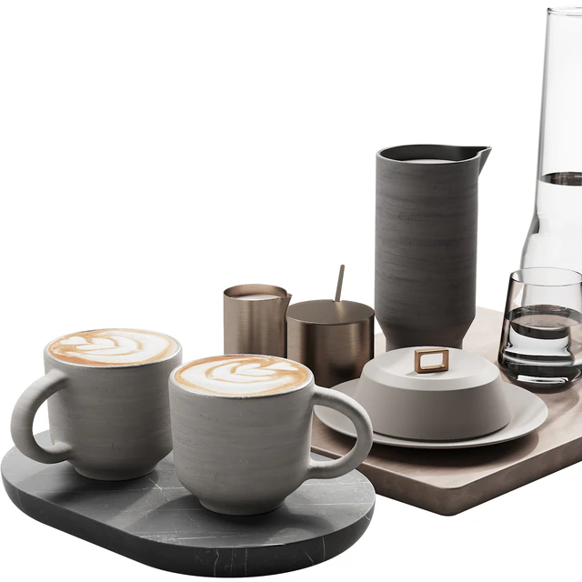 129 eat and drinks decor set 03 coffee and water kit 03 — Descargar
