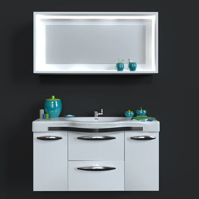 I washbasin with mirror + decorative set — Ver 1