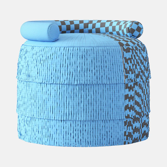 21st Century Beth Fringes Stool Cotton Velvet — Descargar