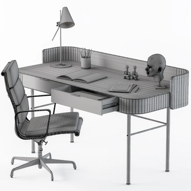 Vintage Wooden Office Desk — Descargar