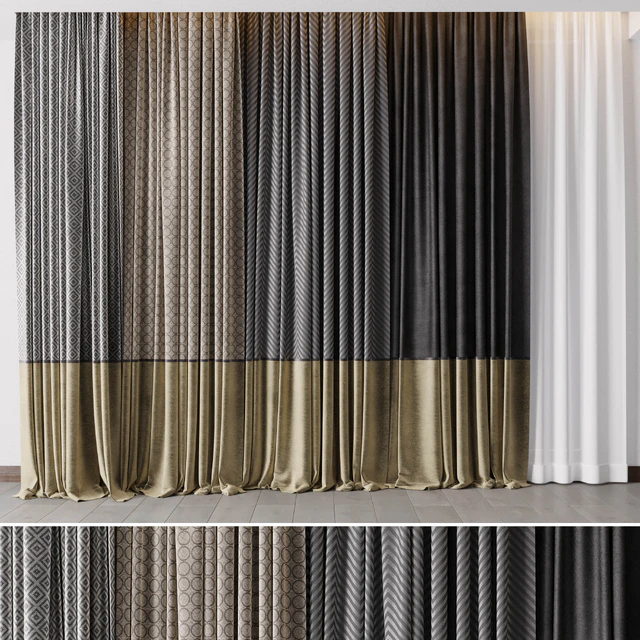 Hadi Gray & Gold Curtains 55 Soft Curtains and Linen Silk Fabric — Descargar