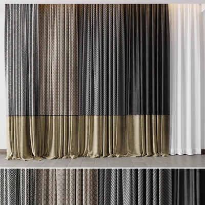 Hadi Gray & Gold Curtains 55 Soft Curtains and Linen Silk Fabric — Ver 1