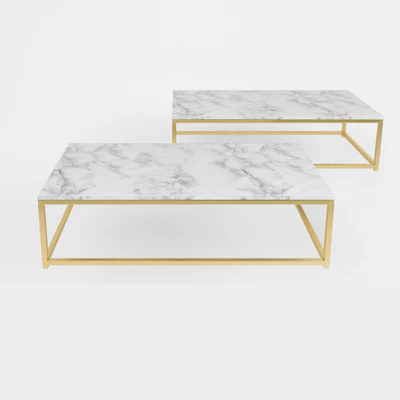 Smart Round & Rectangle Marble Coffee Table — Вид 3