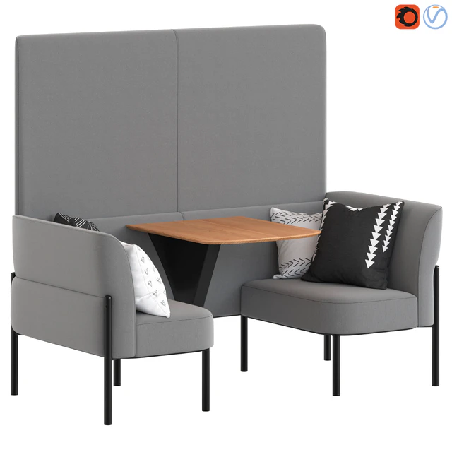 Herman Miller Hue Lounge Furniture low with wall — Descargar