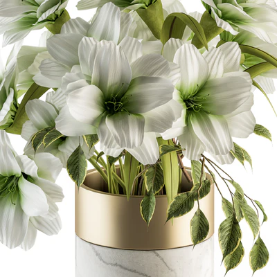 Bouquet - White Flower in Stone vase 53 — Вид 2