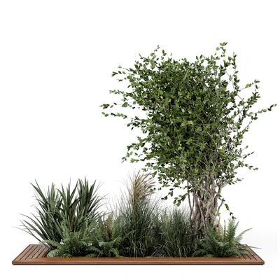 Outdoor Garden set bush and Tree - Garden Set 361 — Ver 6