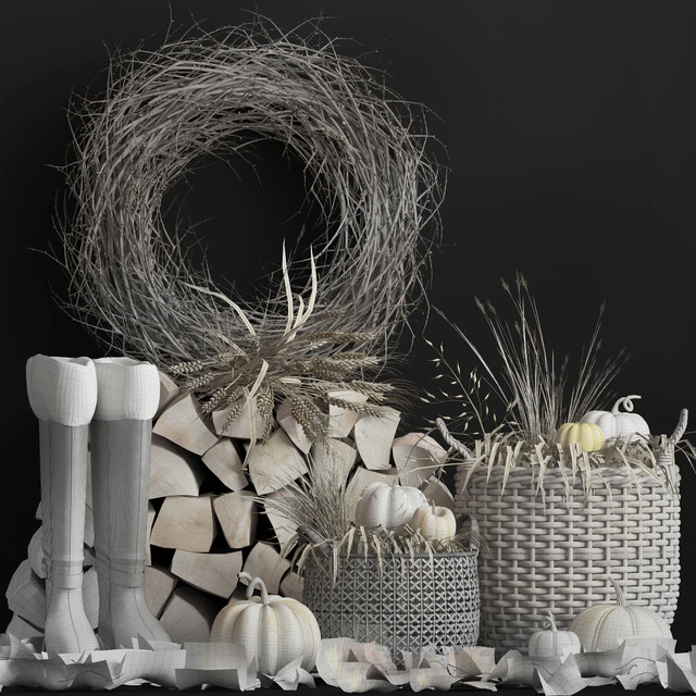 Декоративный осенний набор. Vray — Скачать