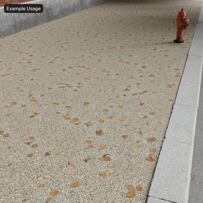 fallen leaves on aggregate concrete sidewalk texture — Вид 5
