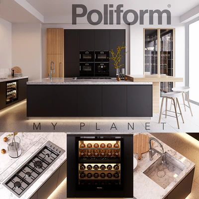 Кухня Poliform Varenna My Planet 4 (vray GGX, corona PBR) — Вид 1