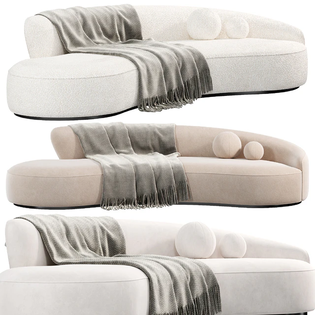 Marseille 2 Curved Sofa ni Mohair, sofas — Descargar