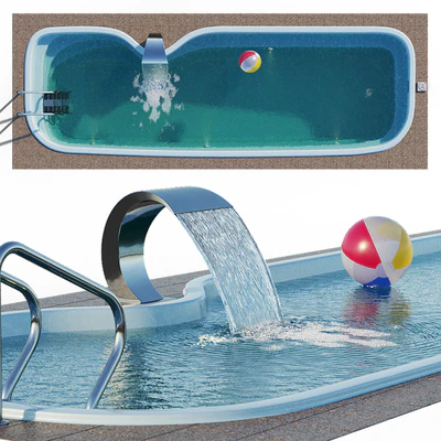 Narbonne composite pool with waterfall — Ver 1
