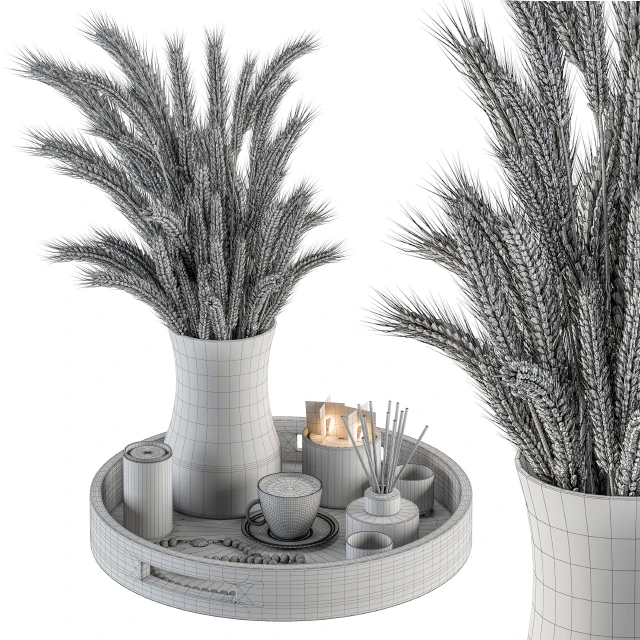 White Decorative Set with Wheat - Set 75 — Скачать