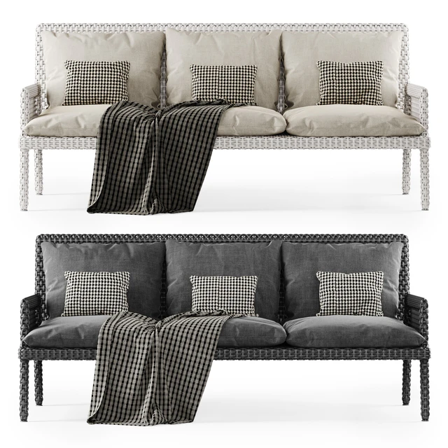 Rattan three-seater sofa DR53 / Three-seater rattan sofa — Descargar