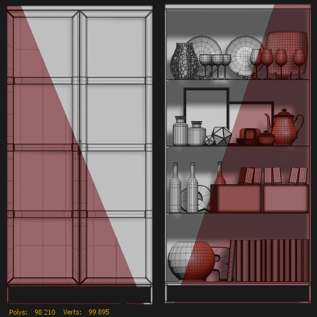 Swing cabinet with glass / showcase Everett. Cabinet showcase by Rowico — Descargar