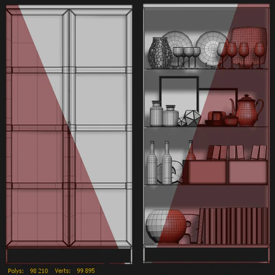 Swing cabinet with glass / showcase Everett. Cabinet showcase by Rowico — Ver 3