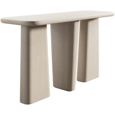 135 Kalle Sculptural Oak Console japandi style 3 colors — Вид 6