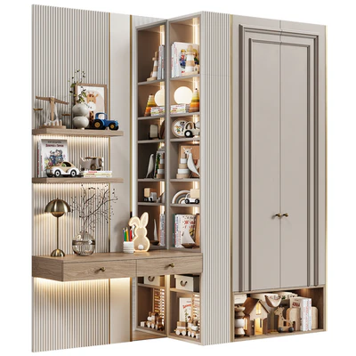 Children's modular wardrobe with desk neoclassic 22 — descargar