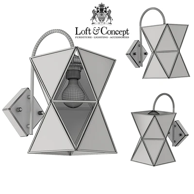 Sconce PolyPyramid Glass Bra Cognac — Ver 2