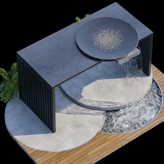 Landscape Furniture  with Fountain - Architect Element 09 — Скачать