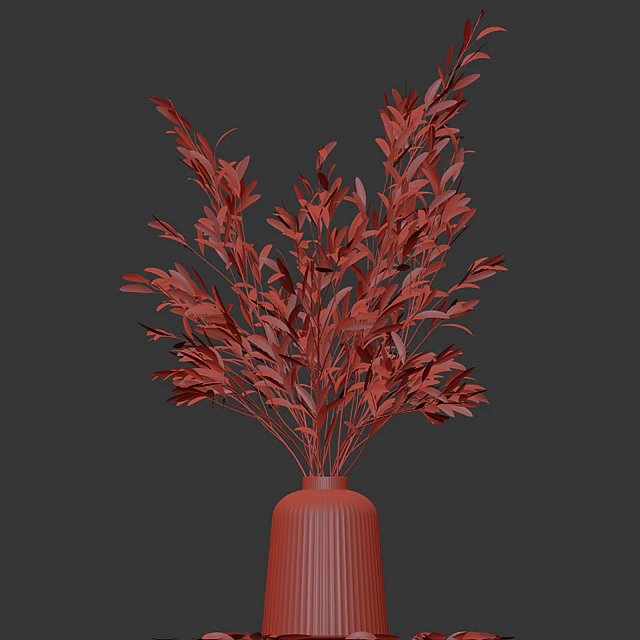 Olive stems in yellow glass vase with water — Скачать