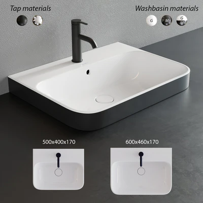 Duravit HAPPY D.2 PLUS Rectangular Washbasin — Ver 1