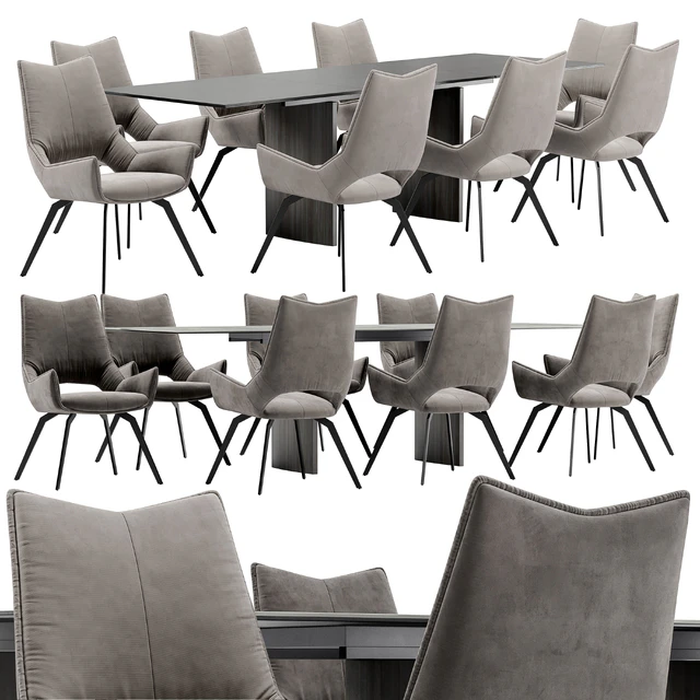 Dining chair BC1241 and table Meteor 180 — Descargar