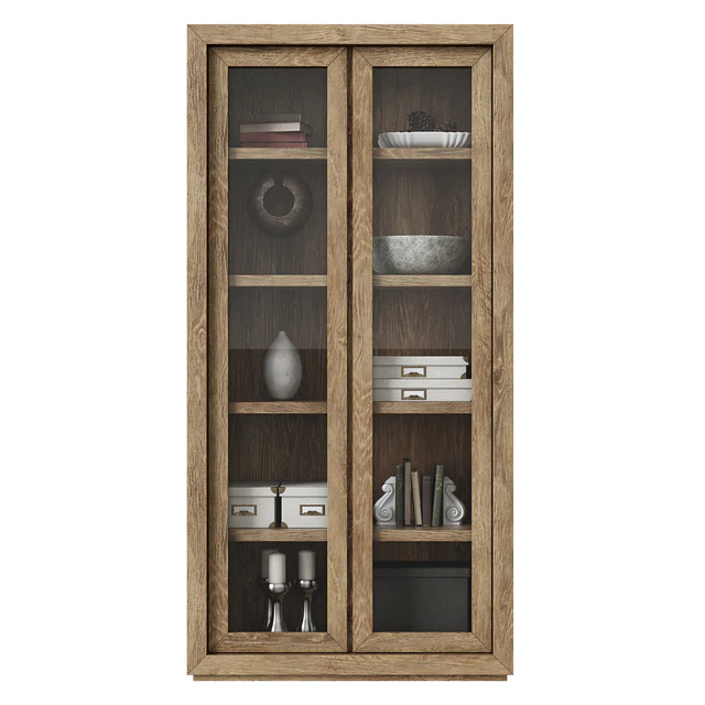 Restoration Hardware / Reclaimed Russian Oak Glass Double-Door Cabinet — Скачать