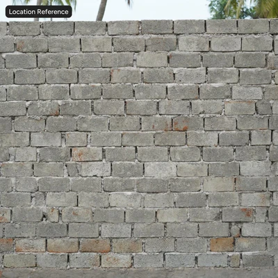 exposed worn concrete block wall texture — Вид 5