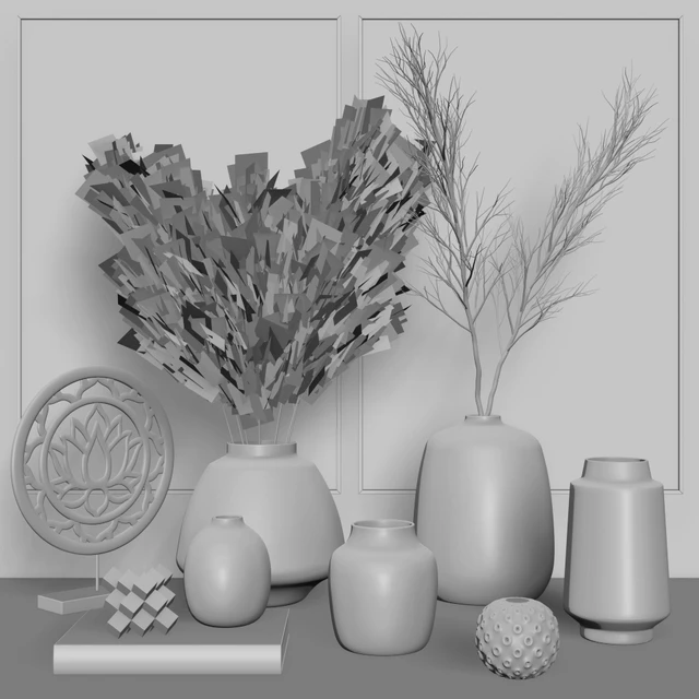 Pampa Grass Vase Decor Set # 14 — Descargar