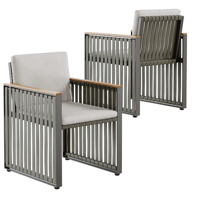 Outdoor garden wicker woven dining set Skyline design Horizon — Descargar