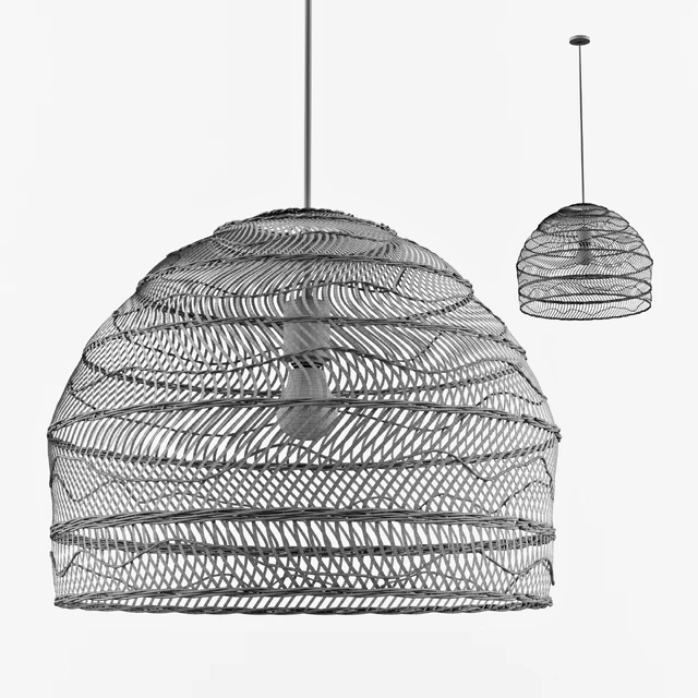 Wicker Hanging Lamp - HK living — Скачать