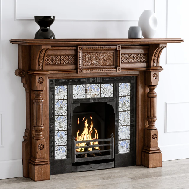 Antique Oak Fireplace — Descargar