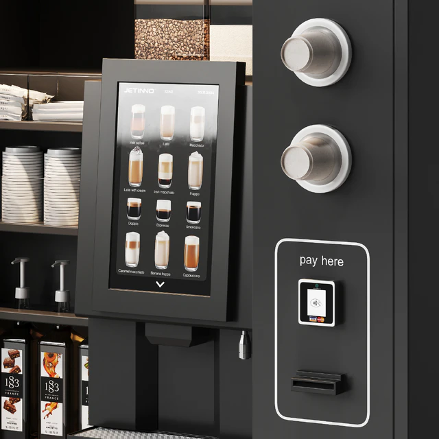 Coffee vending machine. Coffee to go. Self-service coffee shop. Vendor point — Download