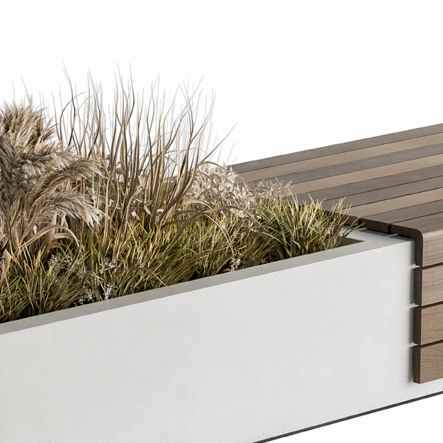 Urban Furniture / Architecture Bench with Plants 07 — Descargar
