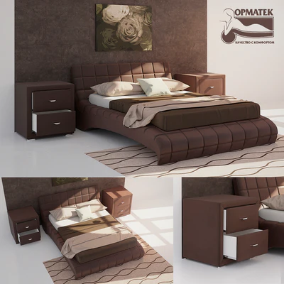 Bed NUVOLA 1, stone ORMA SOFT 2 — Ver 1