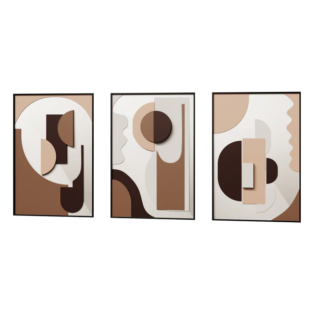 Wall Mural Modern Wall Decor for Living Room Abstract Art Painting with Frame in Brown — Descargar