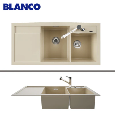 Мойка BLANCO AXIA II 8 S и смеситель BLANCO TIVO-S — Вид 2