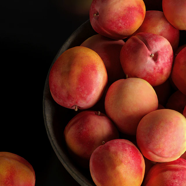 Peaches in a Ceramic Bowl — Скачать