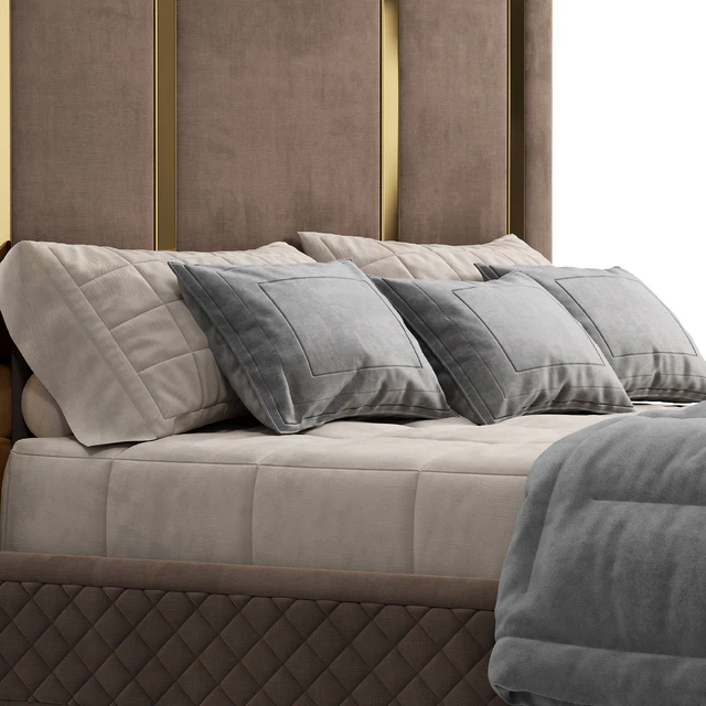 King bed Polished gold — Descargar