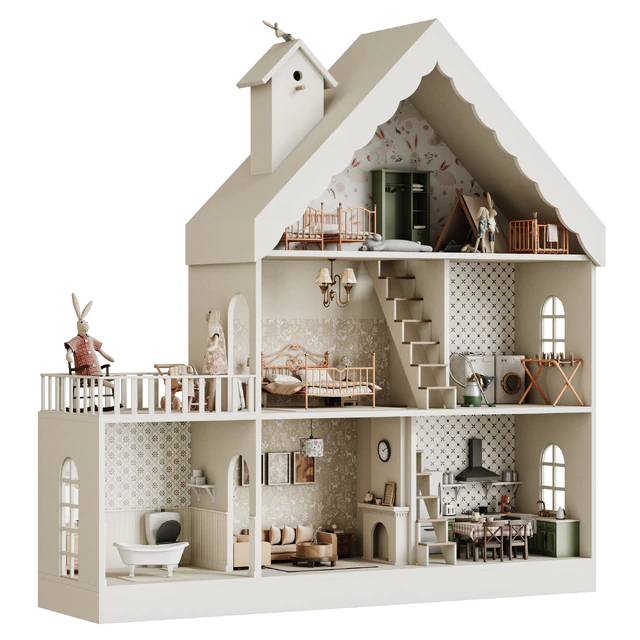 Dollhouse with toys — Descargar