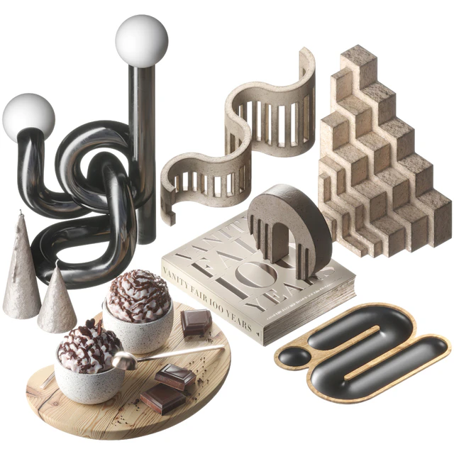 Decorative set 015 geometric shapes with coffee — Скачать