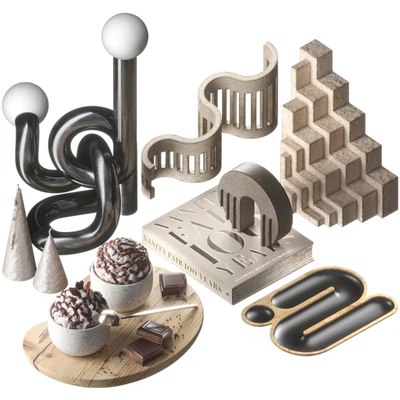 Decorative set 015 geometric shapes with coffee — Вид 1