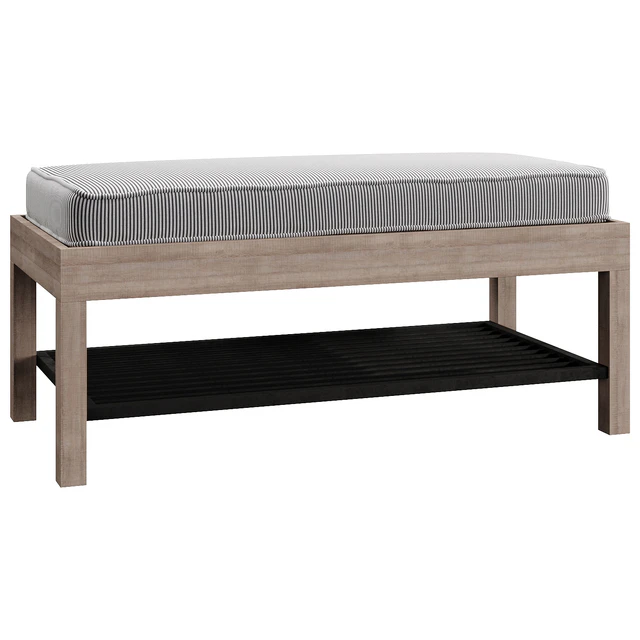 Lucy Mango Wood & Steel Storage Bench — Descargar