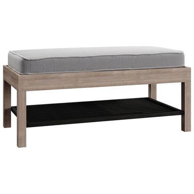 Lucy Mango Wood & Steel Storage Bench — Ver 1