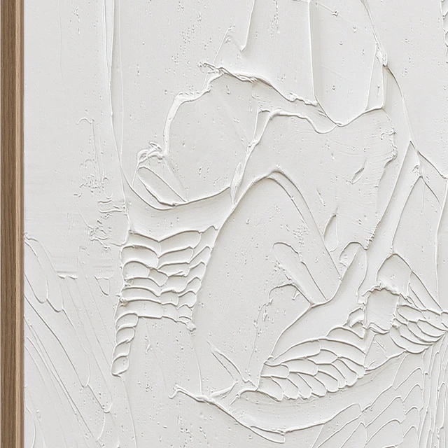 White Textural Plaster Wall Art C-438 — Скачать